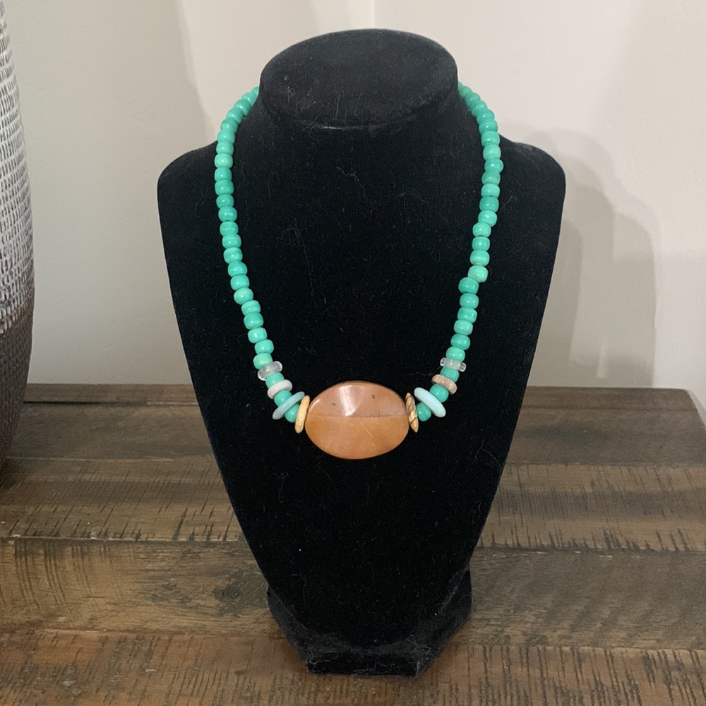 Turquoise and stone necklace